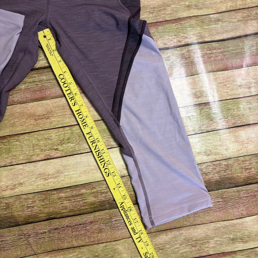 Lululemon Purple Colorblock Crop Leggings Size 6 High Rise Athletic Yoga Pants - Picture 7 of 7